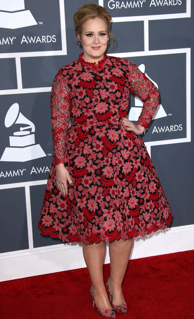 Adele at the 55th Grammy Awards in 2013. Credit: Famous