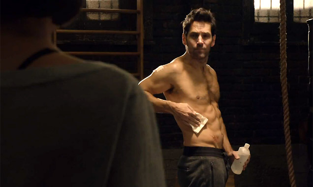 Paul Rudd shows of his six pack in 'Ant-Man'