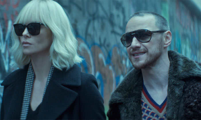 James McAvoy with Charlize Theron in Atomic Blonde