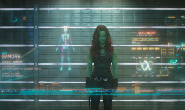 Zoe Saldana plays Gamora in 'Guardians of the Galaxy'