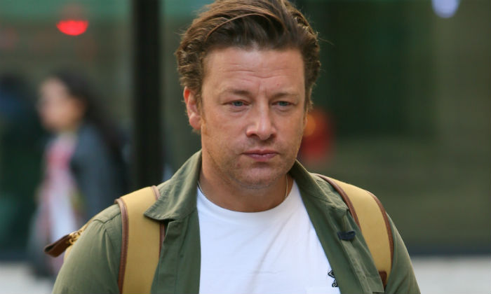 Jamie Oliver outside the BBC Radio 2 studios