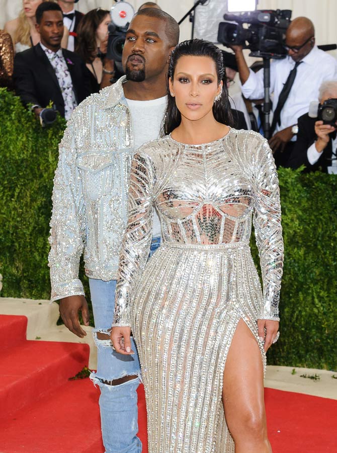 Kim with her husband Kanye at the Costume Institute Gala
