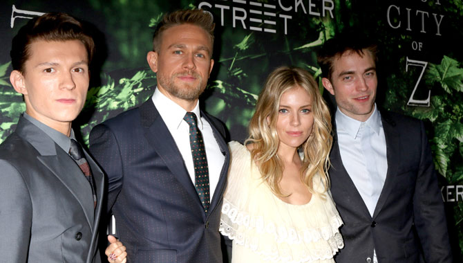 Tom Holland, Charlie Hunnam, Sienna Miller and Robert Pattinson starred in 'The Lost City of Z'