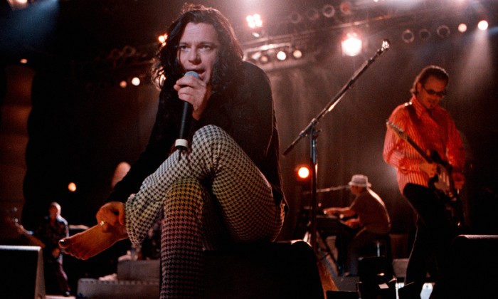 Michael Hutchence performs with INXS at the Greek Theatre, 1997 / Photo Credit: James Steinfeldt/Zuma Press/PA Images