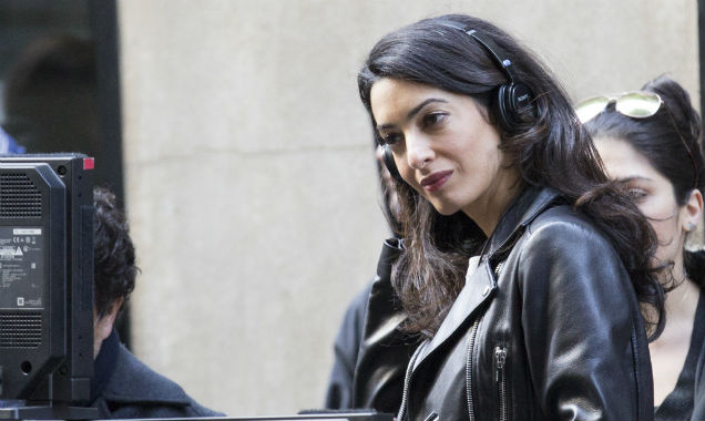 Amal Clooney on Money Monster set