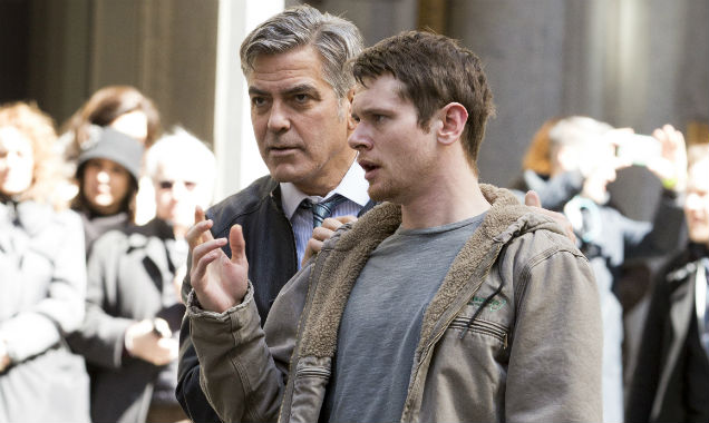 George Clooney and Jack O'Connell on Money Monster set 2