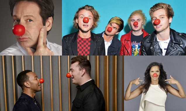 David Duchovny, 5 Seconds Of Summer, John Legend, Sam Smith and Padma Lakshmi on Red Nose Day