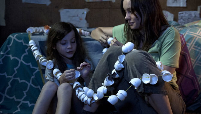 Brie Larson and Jacob Tremblay in Room