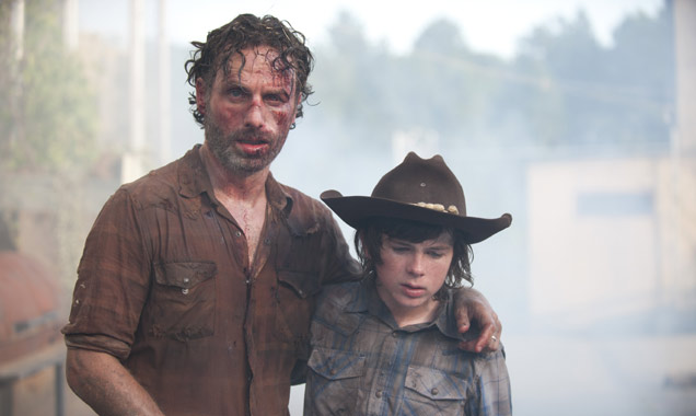 Rick and Carl in the fourth season of 'The Walking Dead'