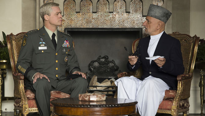 Brad Pitt and Ben Kingsley in War Machine