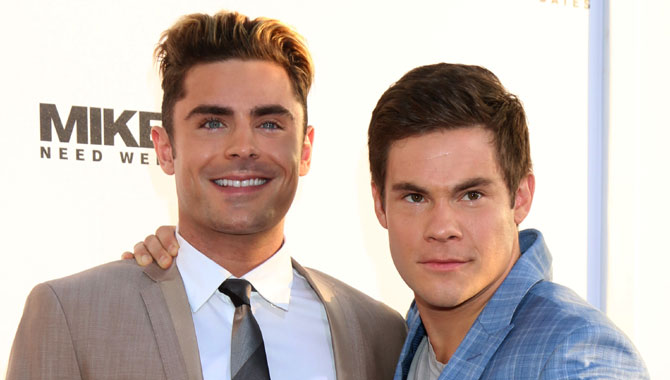 Zac Efron & Adam Devine on the red carpet for the Premiere of Mike and Dave Need Wedding Dates