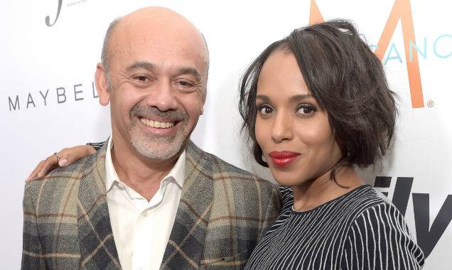 Christian Louboutin and Kerry Washington pose at the Fashion Los Angeles Awards (Credit Jason Kempin - Getty Images)