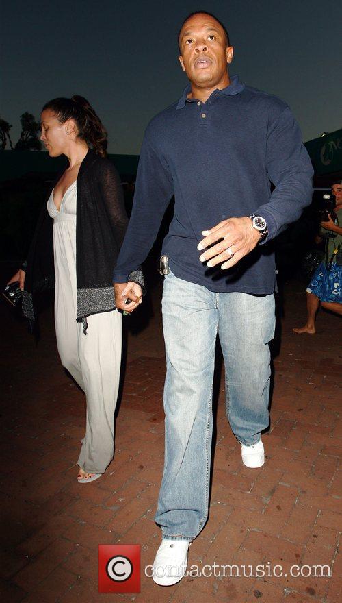 Dr Dre and his wife Nichole Threatt leaving