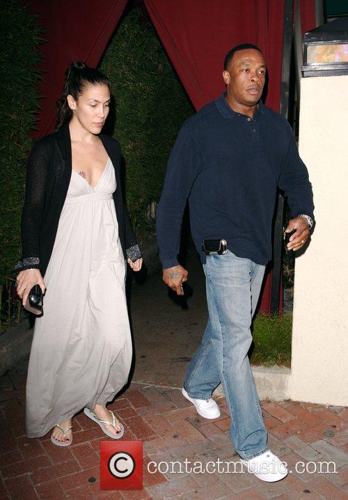 Dr Dre and his wife Nichole Threatt leaving