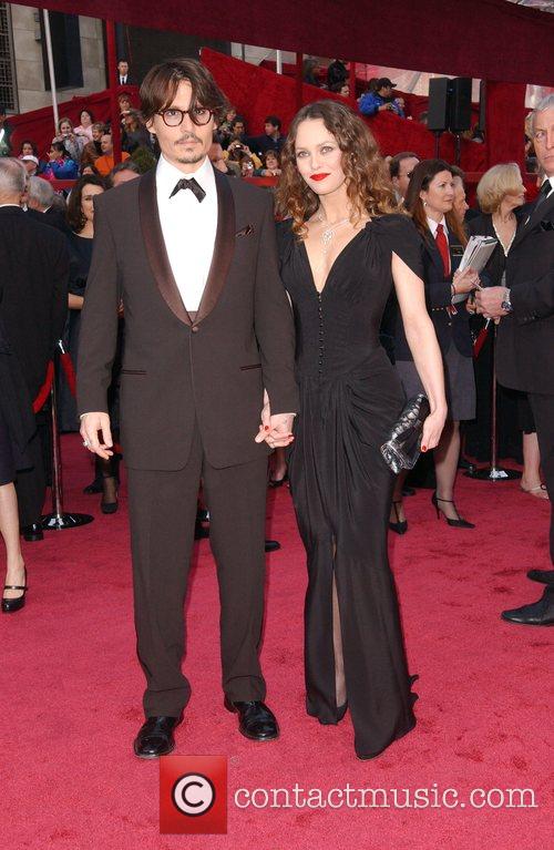 Johnny Depp and his wife Vanessa Paradis The Oscars 2008