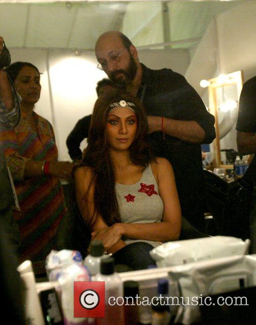 Shilpa Shetty in her dressing room, getting her...