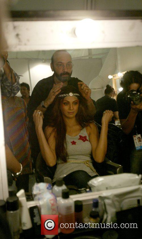 Shilpa Shetty in her dressing room, getting her...