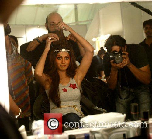 Shilpa Shetty in her dressing room, getting her...