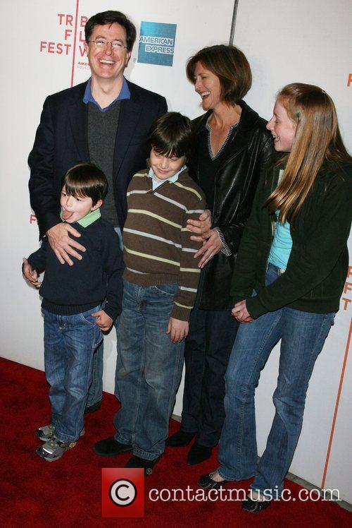 stephen colbert and family tribeca film festival 2008 premiere of ...