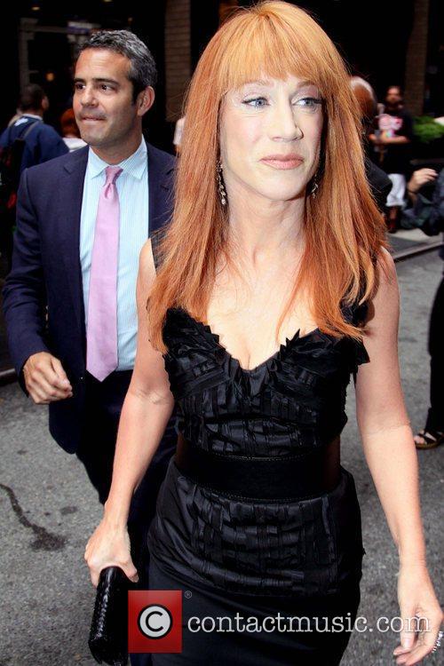ANDY COHEN and Kathy Griffin. outside their Manhattan hotel. New York ...