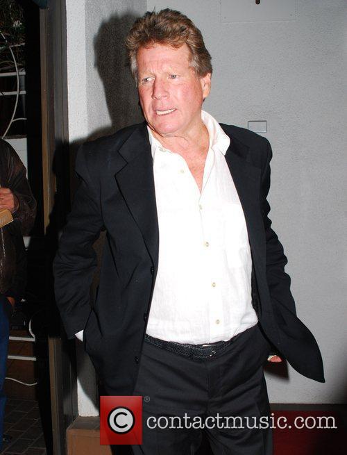 Ryan O'Neal leaving a restaurant