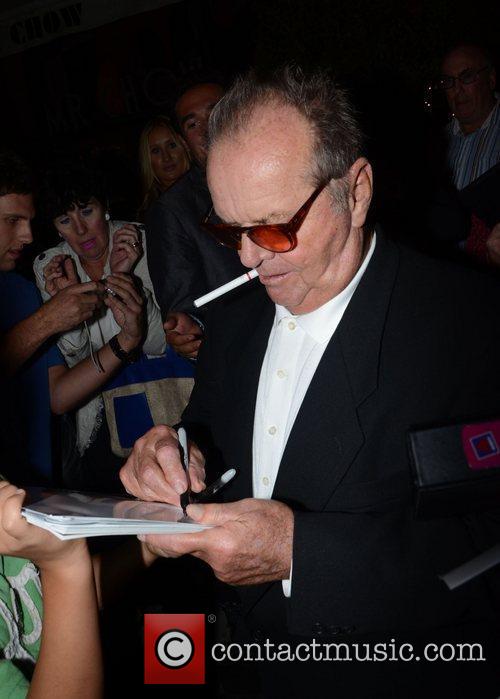 Jack Nicholson signing autographs