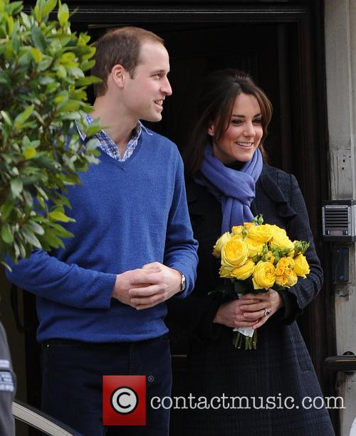 Kate Middleton and Prince William leaving hospital