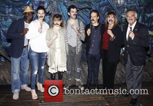 Taye Diggs, Idina Menzel, Celia Keenan-Bolger, Adam Chanler-Berat, Valerie Harper and Tony Lo Bianco Celebrities visit the cast of the Broadway play 'Peter and the Starcatcher' at the Brooks Atkinson Theatre New York City, USA