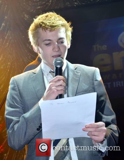 Gleeson presenting at the Erics Awards