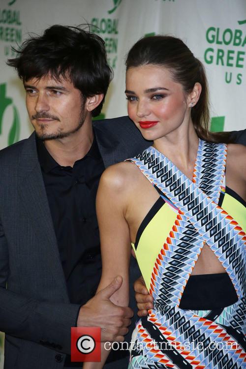 Orlando Bloom and Miranda Kerr at Global Green USA pre-Oscar party