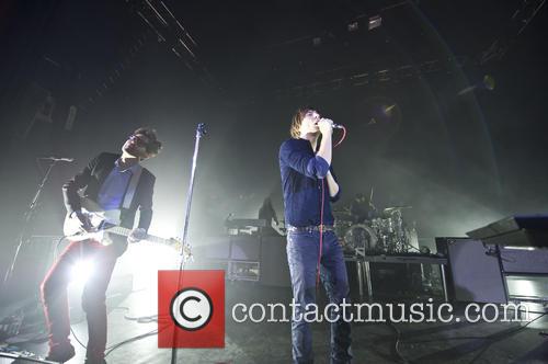 Phoenix guitarist Laurent Brancowitz and Thomas Mars performing in London