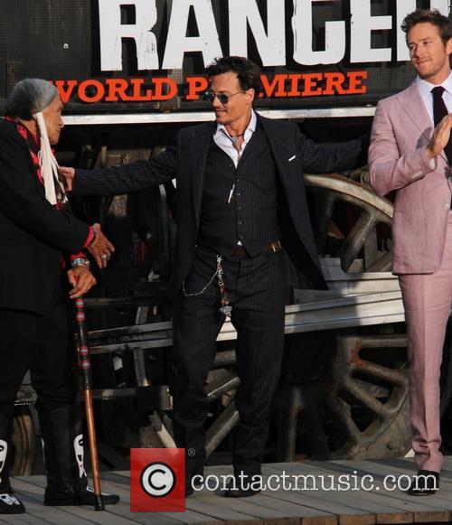 Saginaw Grant, Johnny Depp and Armie Hammer  Lone Ranger