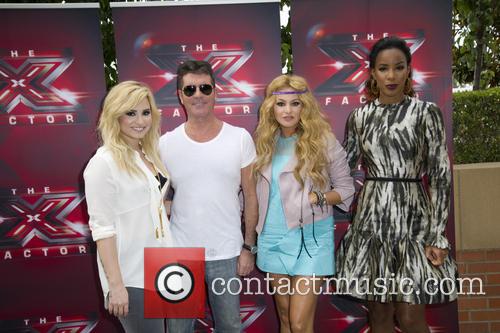 Demi Lovato, Simon Cowell, Paulina Rubio and Kelly Rowland in LA