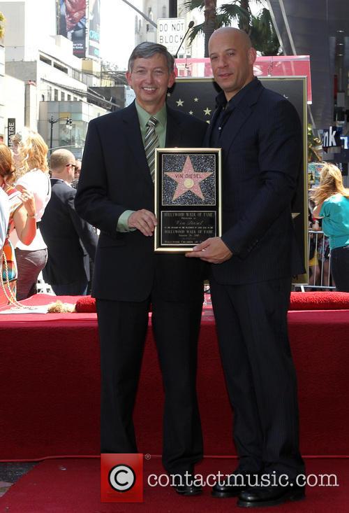 Diesel with Leon Gubler, recieving his star on the Hollywood Walk of Fame