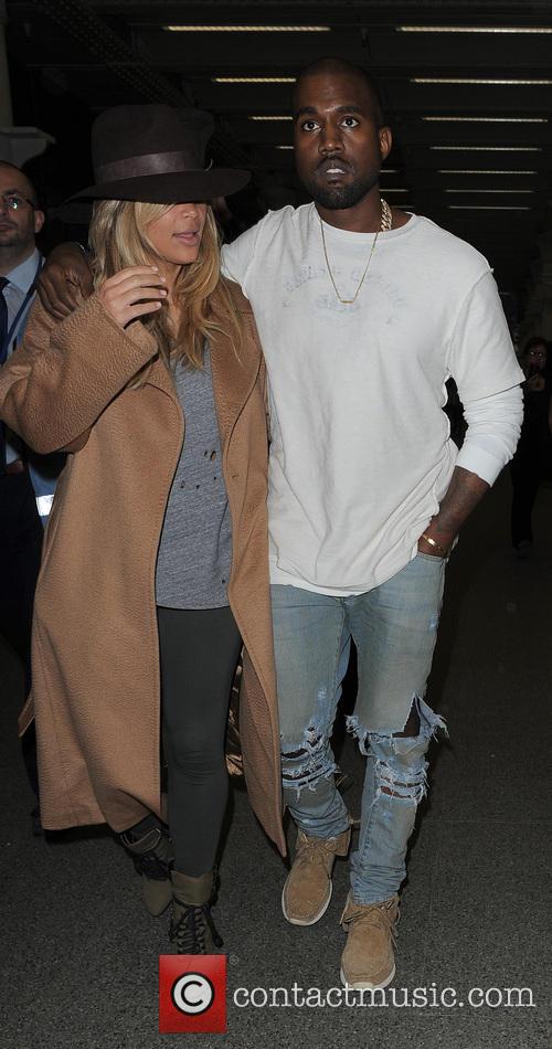 Kim Kardashian and Kanye West arrive in London