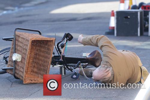 David Jason falls over on 'Still Open All Hours' set