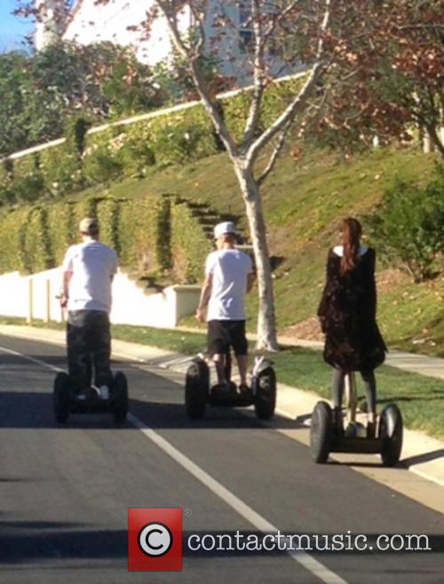 Justin Bieber and Selena Gomez ride Segways