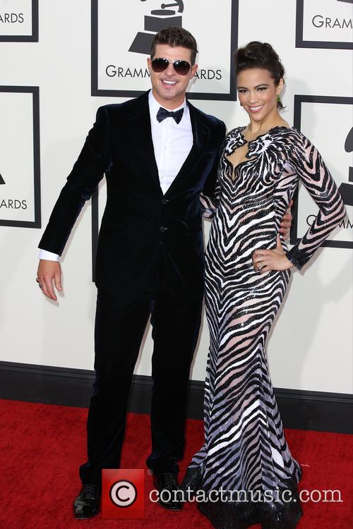 Thicke and Patton at 56th Grammy Awards