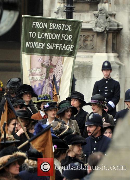 Suffragettes filming in London