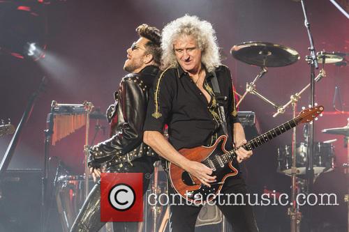 Adam Lambert and Brian May perform at the Barclaycard Arena as part of Queen + Adam Lambert's 2015 European tour.