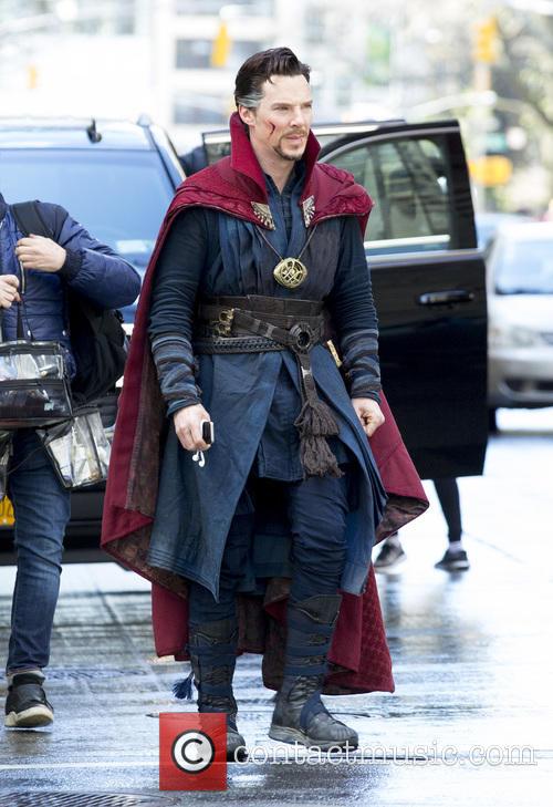 Benedict Cumberbatch filming Doctor Strange