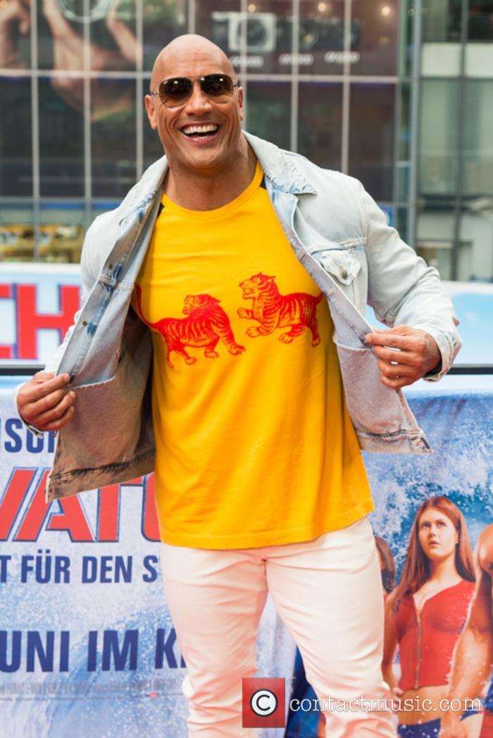 Dwayne Johnson at the Berlin premiere of 'Baywatch'