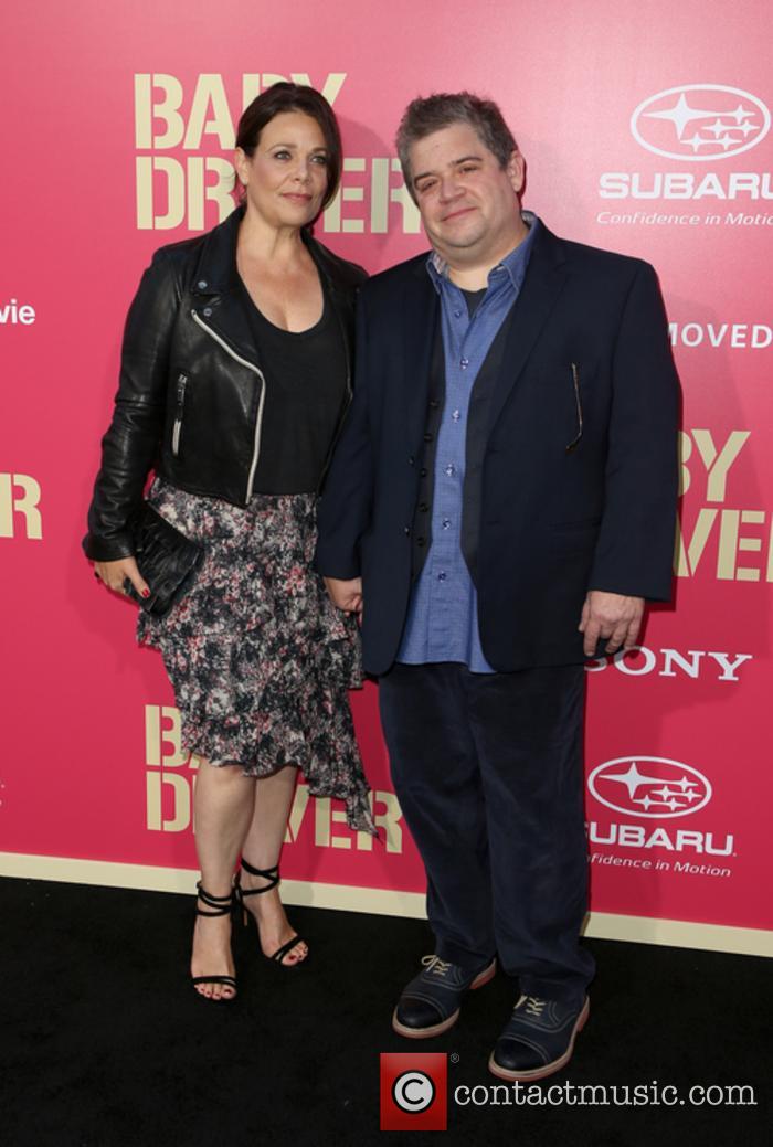 Patton Oswalt and Meredith Salenger at the premiere of 'Baby Driver'