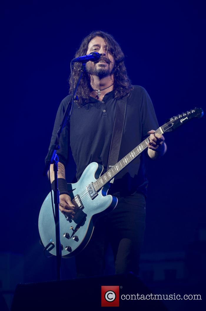 Foo Fighters performing at Glastonbury