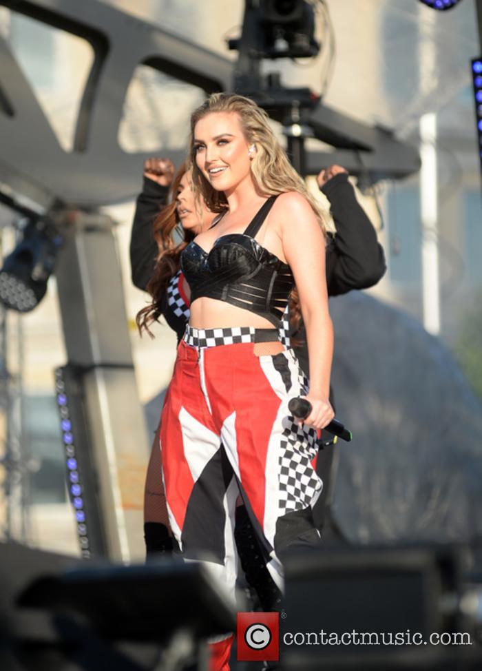 Perrie Edwards performing with Little Mix in Trafalgar Square