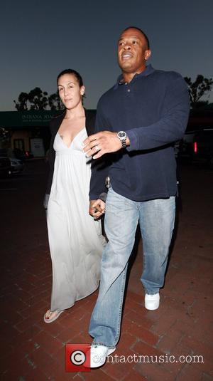 Dr Dre and his wife Nichole Threatt leaving Nobu at Cross Creek Malibu
