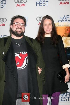 Kevin Smith and wife Jennifer Schwalbach Smith'Southland Tales' premiere as