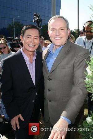 Hollywood Stars Fame on Picture  Former  Star Trek  Actor George Takei And His Partner Brad