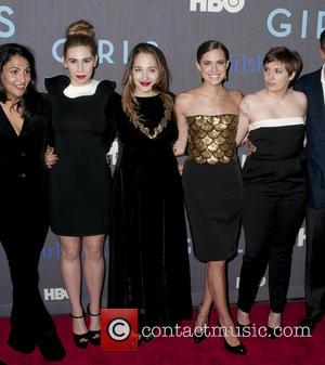 From second to the left, to right: Zosia Mamet, Jemima Kirke, Allison Williams, Lena Dunham   