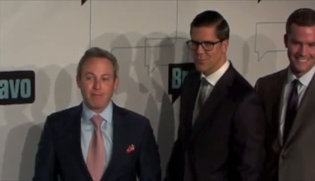 Fredrik Eklund And Reza Farahan Fly The Pink Flag For Bravo - Bravo Upfront 2012 At Center 548 Part 2